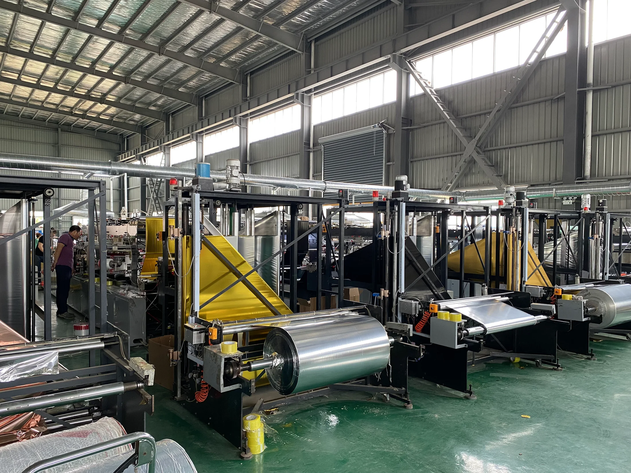 Foil film rolls and balloon production machinery in our Hefei factory